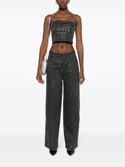 Striped Wide Leg Trousers